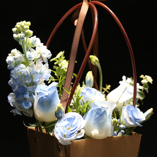 情语花艺【浪漫微光】玫瑰+紫罗兰见面小花盒 混搭鲜花小花束（17点前下单当日送达，可备注送货时间） 商品图3