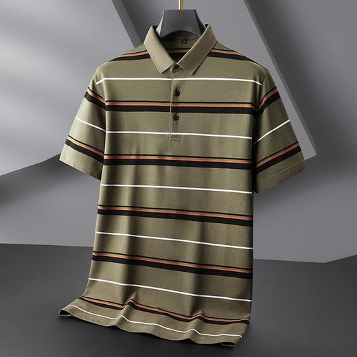 【DDP】大依优型大码短袖POLO衫翻领条纹半袖男加大码棉质打底衫夏季新款休闲胖子 商品图1
