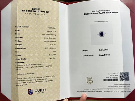 2.4ct刻面蓝宝石戒指吊坠 商品图4