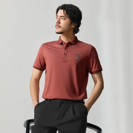 【国风图案Polo衫】柒牌短袖Polo衫男士夏季新品字母提花翻领T恤128T72030 商品图3