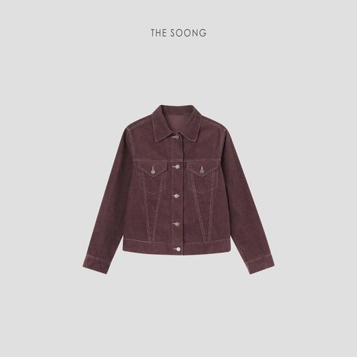 THESOONG"巴黎信笺"100%棉切割绒感翻领灯芯绒外套HDWT5047 商品图0