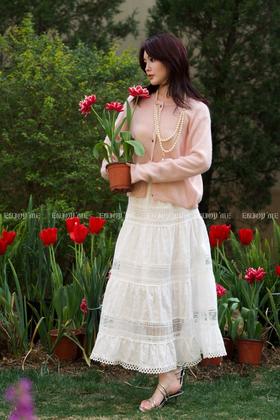 【门店同款】ENJOY春季蕾丝花边拼接蛋糕裙 161851922