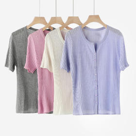 【高品质私服】【天丝亚麻坑条小开衫】手感柔软细腻，色泽柔和，不挑人穿JZ2504-CC