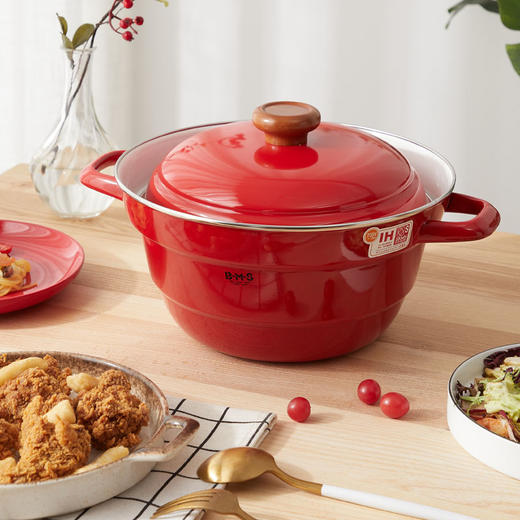 【FUJIHORO 富士珐琅】纯色珐琅多功能蒸锅（带蒸格） 商品图0