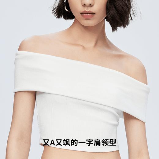 SPS上衣女夏季莫代尔一字肩抹胸上衣 商品图1