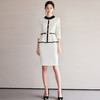 IWY/黑白拼接七分袖白色连衣裙女设计感假两件医美职业裙装正装Q1273 商品缩略图2