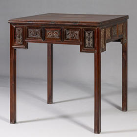 清 红木云纹活面棋桌