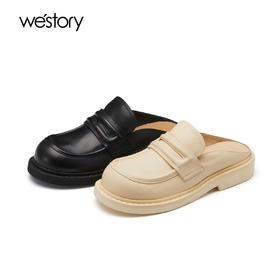 westory春夏穆勒鞋厚底半拖乐福女鞋55431