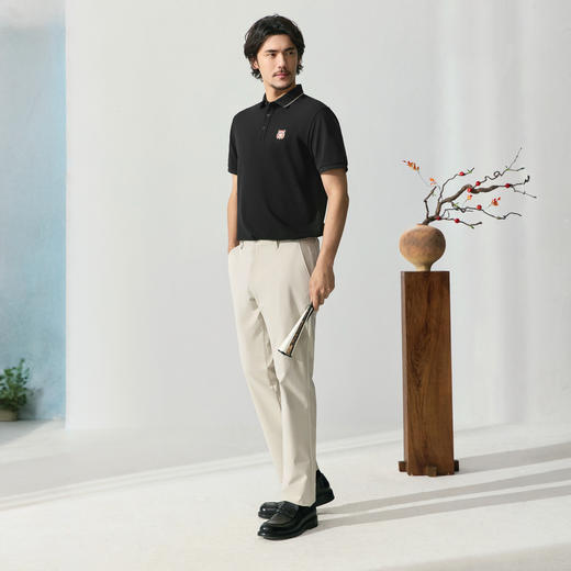 【十二生肖剪纸虎】柒牌男士短袖Polo衫夏季新款老虎刺绣翻领T恤128T71970 商品图3