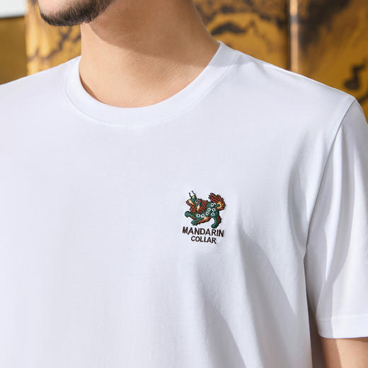 【中华立领】柒牌短袖T恤男2025夏季新款刺绣圆领中青年休闲上衣128T72210 商品图2