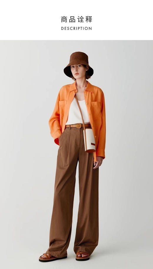 【3月7日 下午13:00 秒杀】女神节巨献：纯原 之禾走秀款 亚麻平纹POLO领衬衣 商品图2