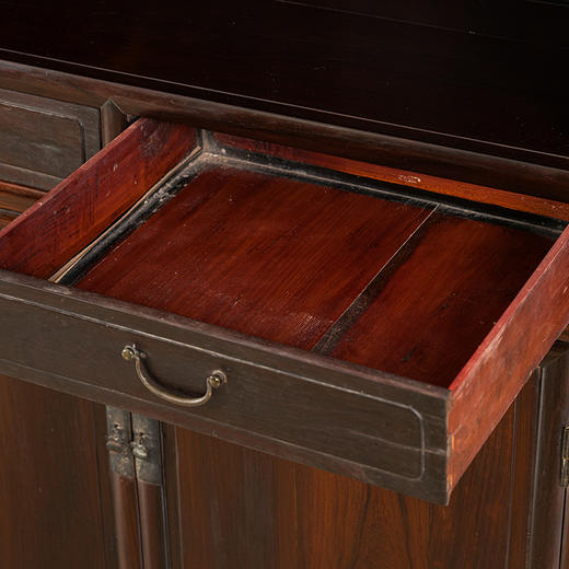 清 红木三层亮格带屉书柜（一对） 商品图2