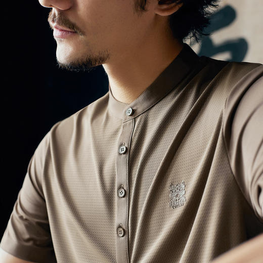 【国风图案Polo衫】柒牌短袖Polo衫男夏季新款中青年休闲百搭T恤128T72240 商品图3