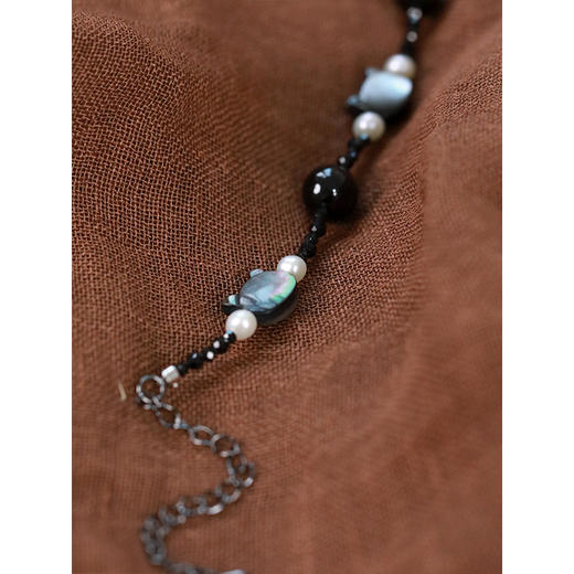 牧衣游 鲍鱼贝黑尖晶淡水珍珠项链复古文艺 宿岫【不支持会员折】 商品图3