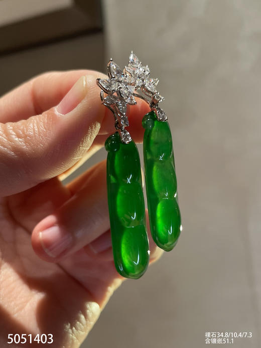 老坑玻璃种艳绿福豆耳坠【5051403】具体价格微信咨询 商品图6