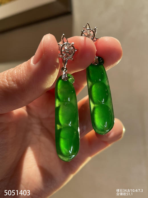 老坑玻璃种艳绿福豆耳坠【5051403】具体价格微信咨询 商品图7