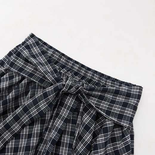 【限时秒杀】西遇格纹半身裙女夏季新款不规则下摆绑带设计感高腰短裙D0050450 商品图5