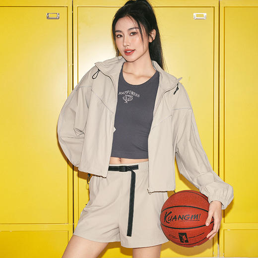 Leorrey/乐拉休闲复古简约宽松高腰工装裤跑步运动裤短裤DK6189 商品图3