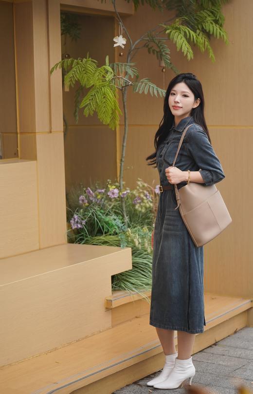 105斤以内M3L1 臣禾【时光牛仔裙】做旧磨白复古风休闲连衣裙 	JZ251020115 商品图2