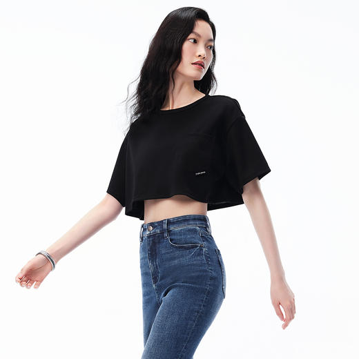 simplepieces春夏款SPST恤女天丝超短廓形短袖 商品图1