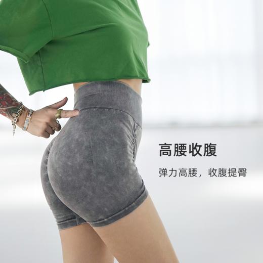 夏季运动健身瑜伽裤紧身前褶皱跑步三分裤提臀开翘美臀裤 商品图2