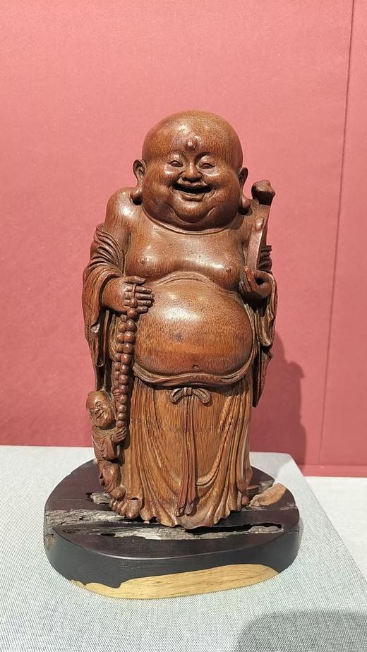 如意弥勒竹根雕28*11cm 商品图0