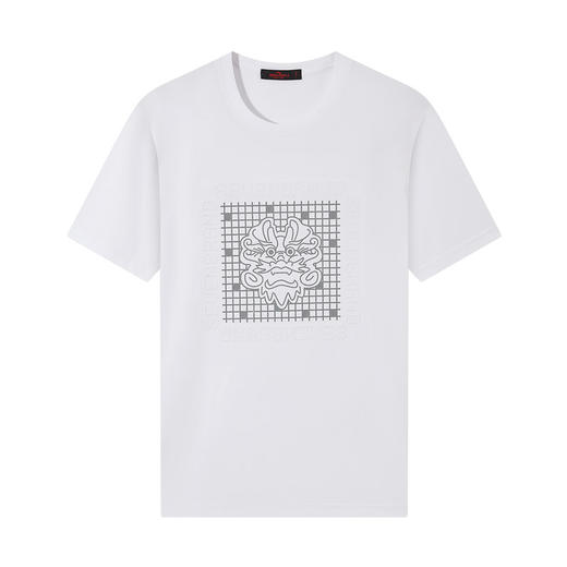 【十二生肖剪纸龙】柒牌短袖T恤男夏季新品龙图案中国风休闲上衣128T72740 商品图4