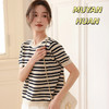 MUYANHUAN 初夏天丝亚麻针织衫，亲肤舒适，松弛感慵懒感的条纹衫 商品缩略图0
