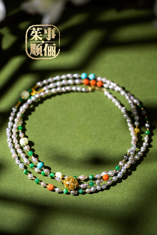 【茱事顺俪】18K黄金天然海水珍珠毛衣链 商品图1