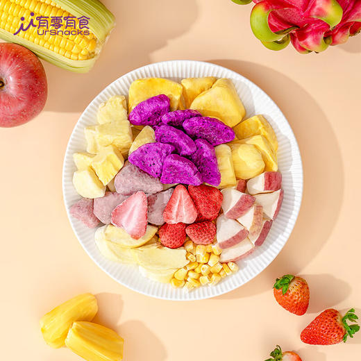 有零有食（YOULINGYOUSHI）冻干水果242g健康零食草莓火龙果菠萝蜜苹果大礼包 商品图4