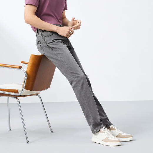 【炒洗牛仔】柒牌水洗牛仔裤男春季新款时尚潮流休闲耐磨直筒长裤128H70760 商品图1