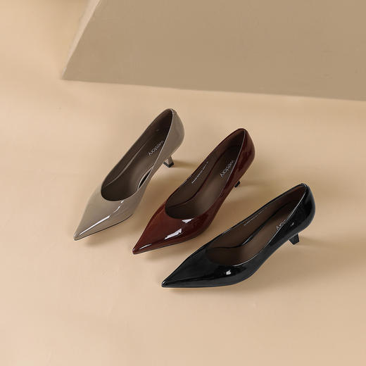 westory新款纯色舒适优雅气质小尖头细高跟单鞋S24CE75321 商品图0