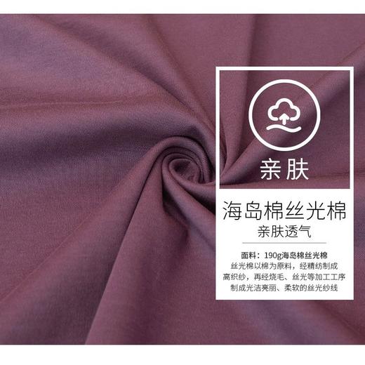 岸纾 优选100％长绒棉双面丝光棉长袖翻领T恤POLO衫190克（7色可选）  商务经典百搭海岛棉内搭抗皱不易变形好打理P1015 商品图3