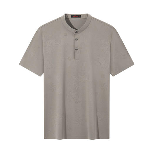 柒牌高弹短袖Polo衫男士夏季新品国风图案满身印花T恤128T72340 商品图4