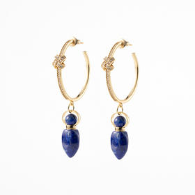 MELI&MOLI【水】青金迷你树叶瓶  925银风车耳环【D类】