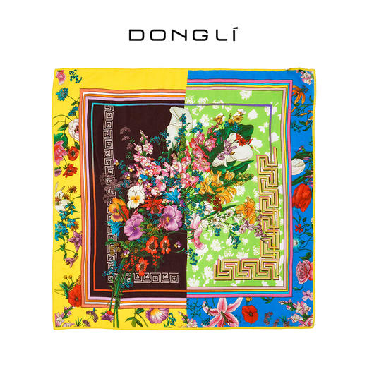 东黎 • 绒韵花色精纺印花方巾 85*85CM  4460 商品图4