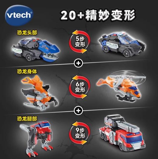 VTech伟易达 | 变形恐龙3合1超变合体霸王龙消防警车直升机男孩童送礼套装 | 3-7岁 商品图2
