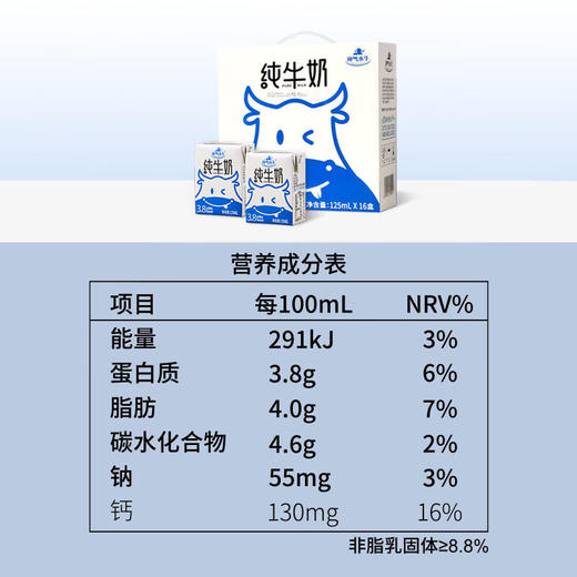 【分仓直发包邮】神气水牛纯牛奶mini版125ml*16盒*1箱（吸管装） 商品图2