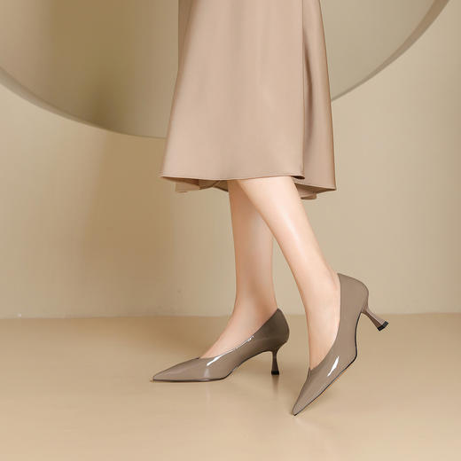 westory新款纯色舒适优雅气质小尖头细高跟单鞋S24CE75321 商品图4