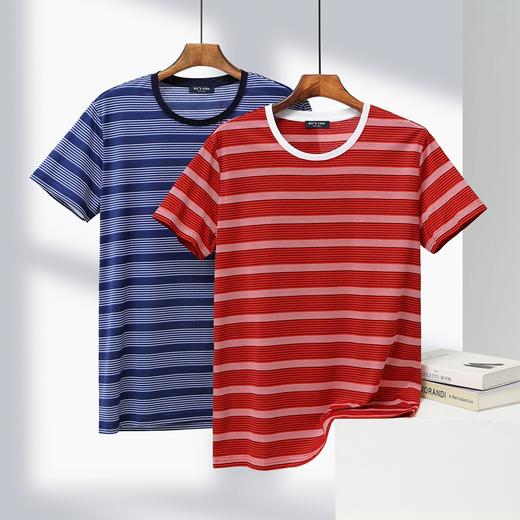 短袖男款圆领宽松百搭条纹短袖t恤男  CH8S020* 商品图0