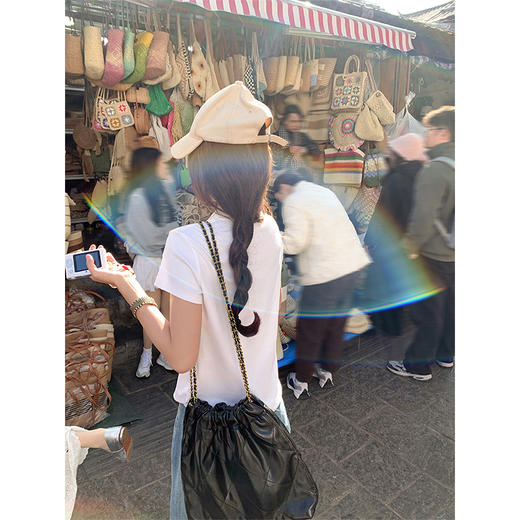 <曾小咸推荐>简约休闲白色polo领短袖T恤 商品图4