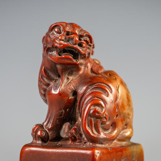 清 杨澥款寿山石瑞兽钮诗文闲章 商品图2