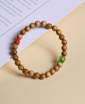 JSHM0167°老料金丝楠木手串