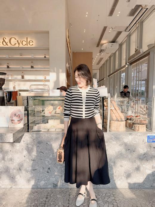 火桐hooton 经典重塑 圆领条纹绵羊毛开衫G348 商品图1