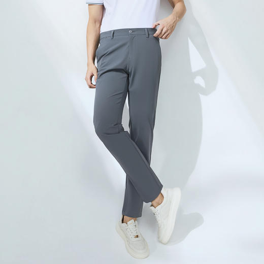 柒牌男装休闲裤2025春季新款条纹肌理舒适百搭中青年商务直筒长裤128H71030 商品图1