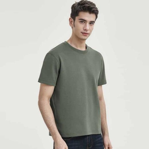 岸纾 优选双面精梳棉空气层短袖T恤300克（9色可选）T1275 商品图0