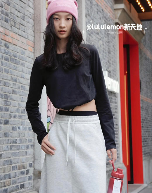 正品lulu Modal-Blend莫代尔混纺高腰A字中长裙030703 商品图8