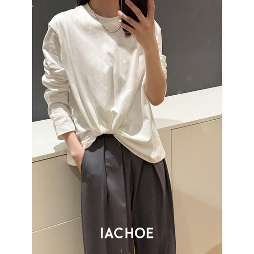 棉仓3621501003-IACHOE下摆收褶T恤 商品图4