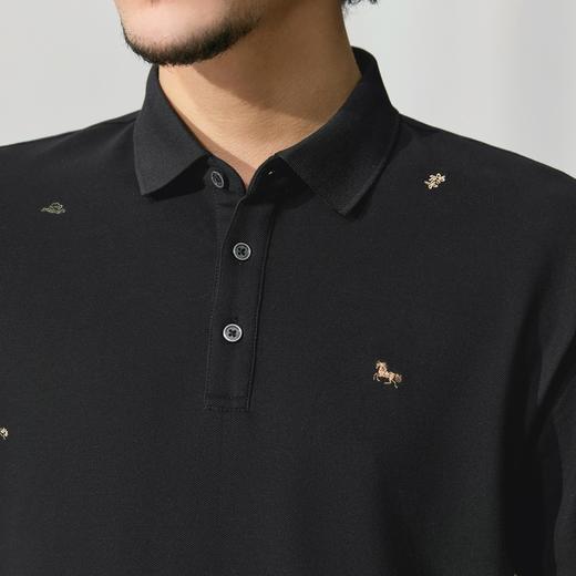 【十二生肖剪纸马】柒牌7A抗菌短袖Polo衫男夏季凉感休闲翻领T恤128T71990 商品图3