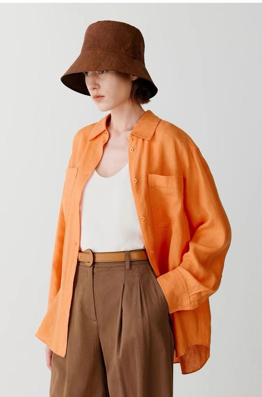 【3月7日 下午13:00 秒杀】女神节巨献：纯原 之禾走秀款 亚麻平纹POLO领衬衣 商品图4